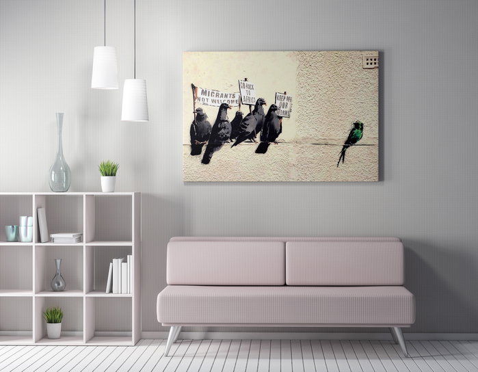 Wallity WY47 Banksy Lienzo Decorativo Enmarcado 50 x 70 cm Wallity WY47 Banksy Lienzo Decorativo Enmarcado 50 x 70 cm